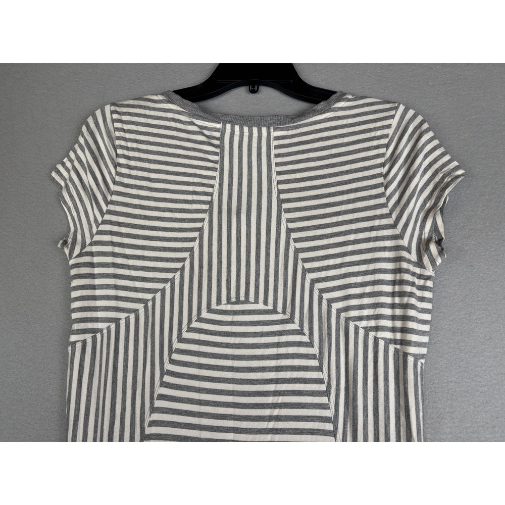 Athleta Dress Womens Small Gray Stripe Ruched Bodycon Knee Length Casual T Shirt - Picture 8 of 11